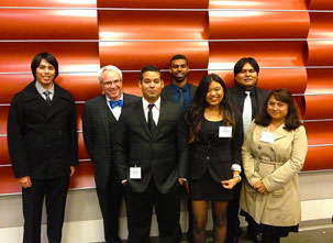 participants, from left: Lance Gonzalez, David Murray, Noe De La Torre, Gideon Berhane, May Guerrero, Miguel Roman and L'Arseiline Estonanto. 